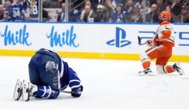 Maple Leafs star Auston Matthews out for season with a torn MCL after kneeing by Radko Gudas