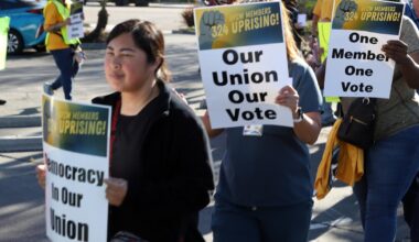 Election of new union president sparks protests outside UFCW Local 324's hall