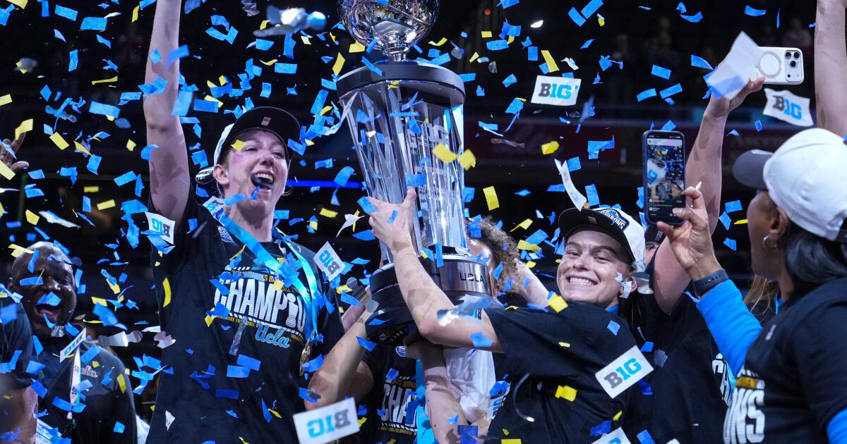 UCLA basketball pummels Iowa, wins Big Ten tournament title
