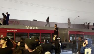 Metro bus, workers trapped amid one of three raucous L.A. street takeovers within 24 hours