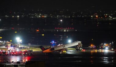 Jet collides with fire truck at New York's LaGuardia Airport. 2 pilots killed