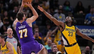 Luka Doncic scores 43 as road weary Lakers hold off late Pacers rally