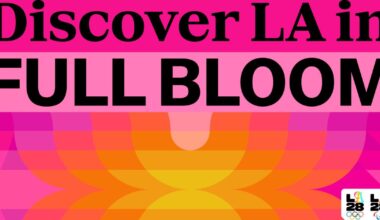 LA28 Olympic design: a 'super bloom' of color, with grittier lettering
