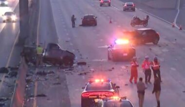 1 dead after five-car crash on 10 Freeway in L.A.