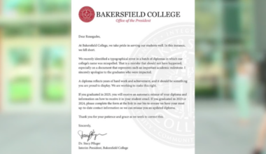 Bakersfield College reissuing misspelled diplomas