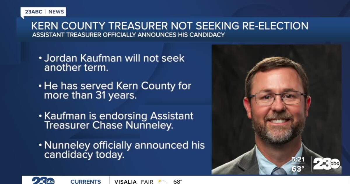 Kern County treasurer won't seek re-election, endorses successor