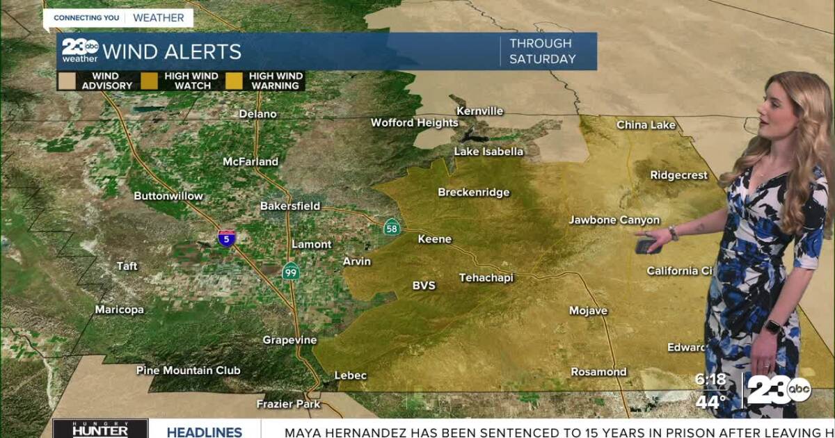 Cold start to Friday, watching for strong winds in east Kern on Saturday