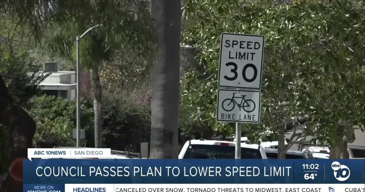 San Diego votes to lower speed limits on more than 600 miles of streets