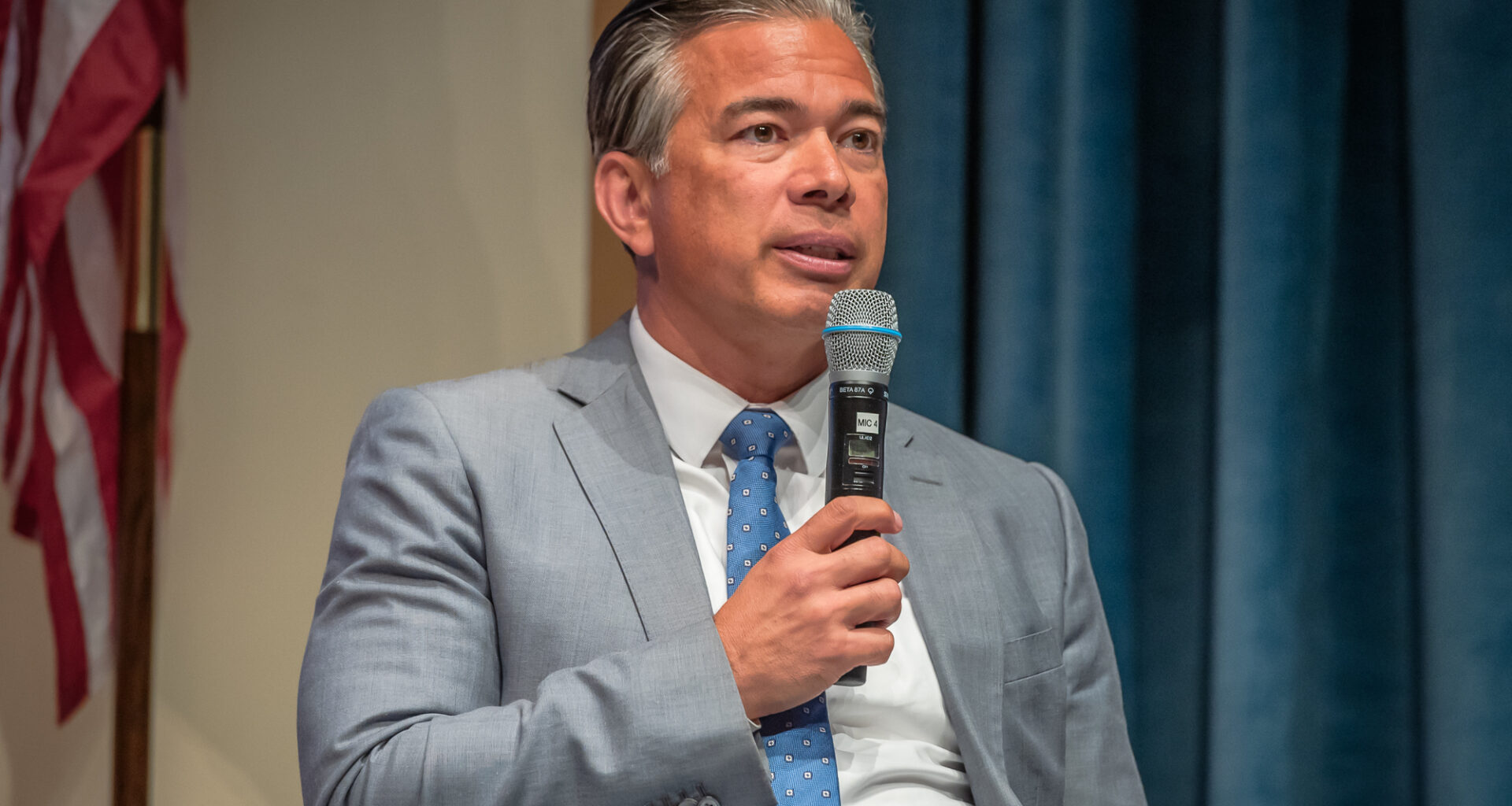 California Attorney General Rob Bonta at the University of San Diego for Politifest 2023 on Saturday, Oct. 7, 2023.