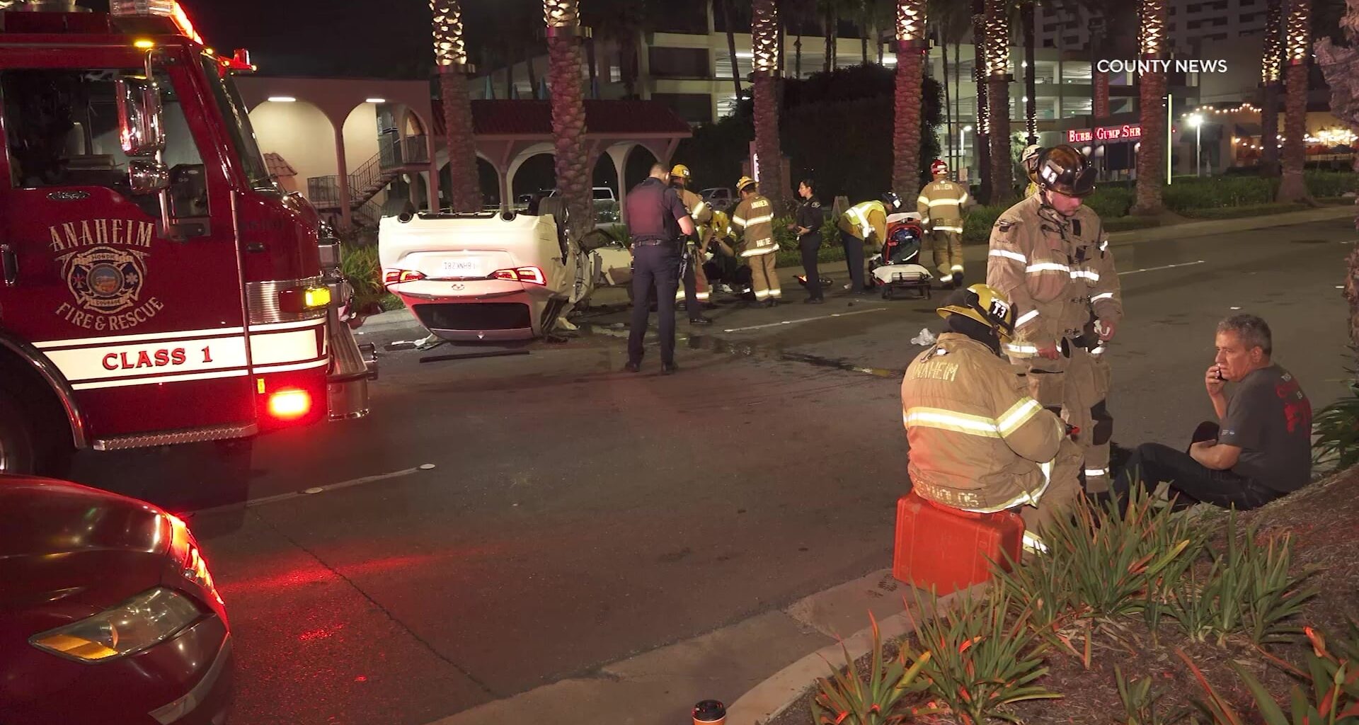 Anaheim: Three Injured In Rollover Collision