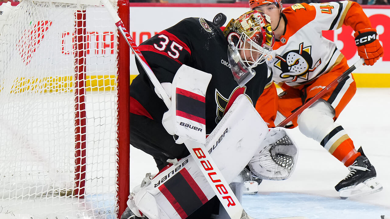 Ullmark powers Sens with shutout vs. Ducks