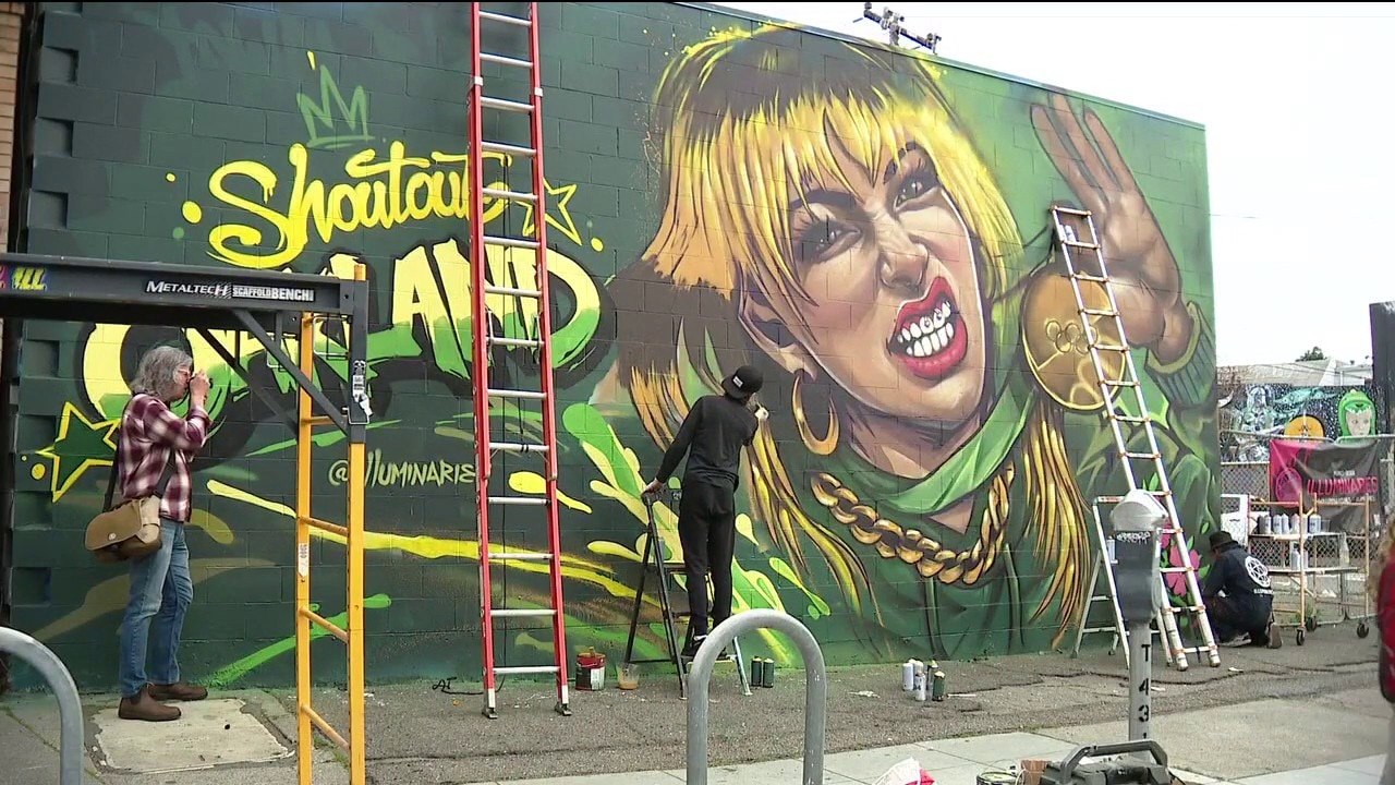 Alysa Liu mural in Oakland for The Town 