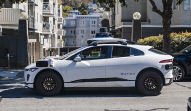 robotaxi on a city street