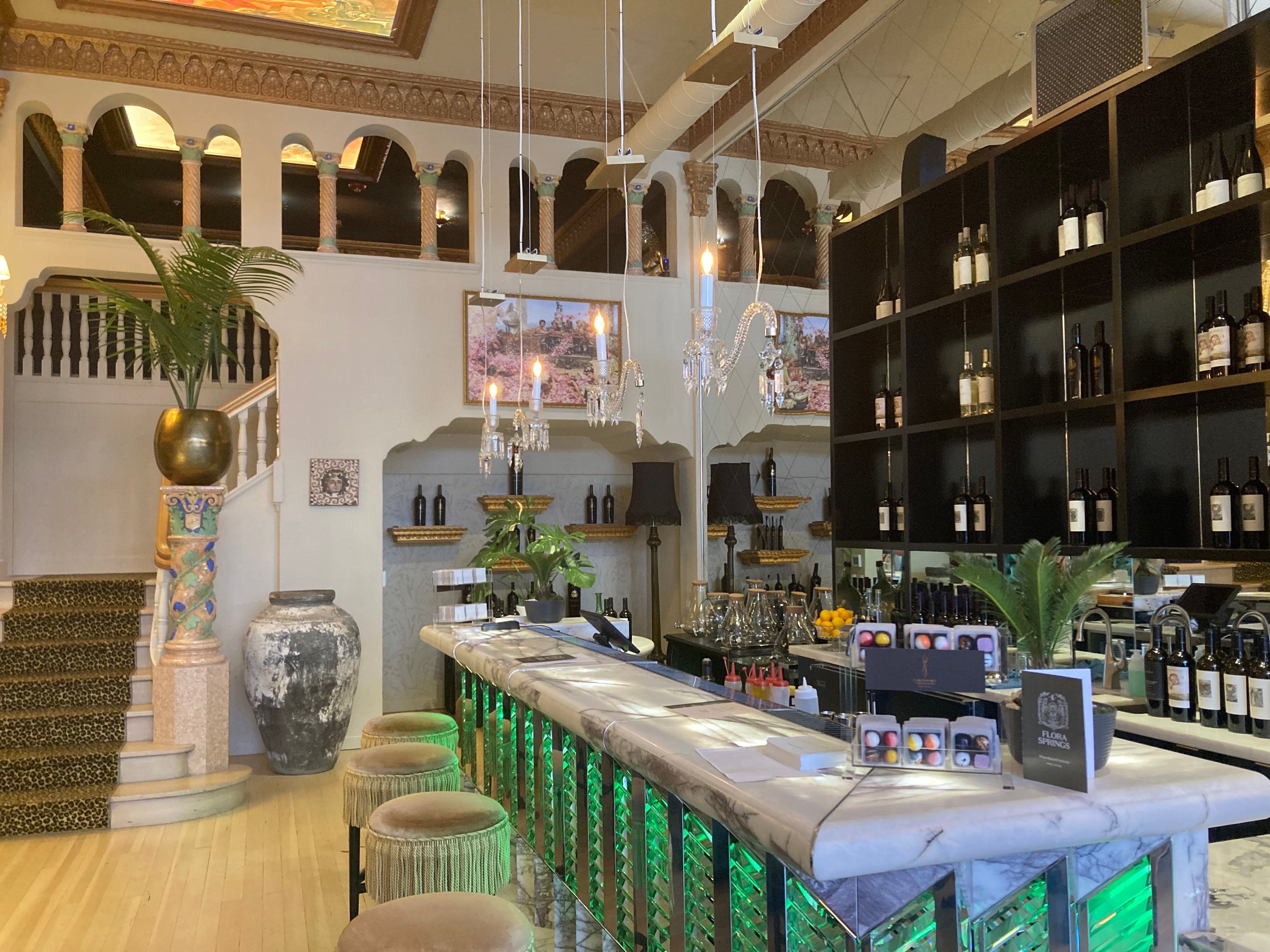 Formerly the Boisset Collection's Chateau Buena Vista, these ornately decorated premises in downtown Napa are now the home of Flora Springs Wine Lounge, which quickly moved in to take over Boisset's lease