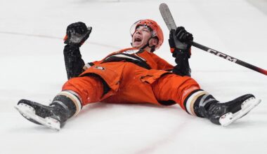 Cutter Gauthier scores twice, Ville Husso has 42 saves in Ducks' 5-1 win over Islanders