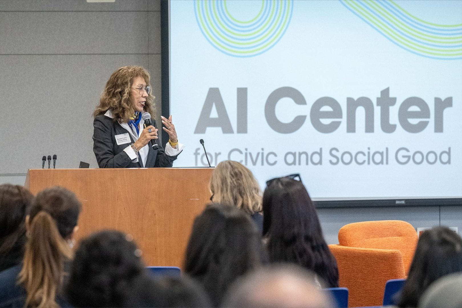Women in AI, SJSU, Charles W. Davidson College of Engineering, Sheryl Ehrman, SJSU President Cynthia Teniente-Matson, Sandra Hirsh, Amanda Renteria, CEO of Code for America, Lili Gangas, Kapor Center