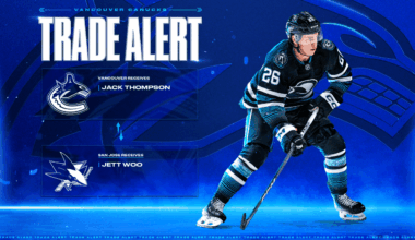 CANUCKS ACQUIRE JACK THOMPSON FROM SAN JOSE
