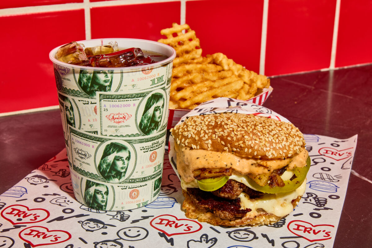 Addison Rae x Irv's Burgers combo meal