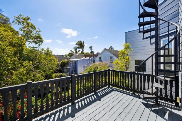 Deck overlooking the garden.