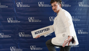 Joseph Gareis celebrates being accepted by OUWB