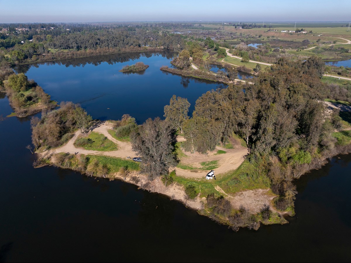Aerial view of the San Joaquin River Parkway.