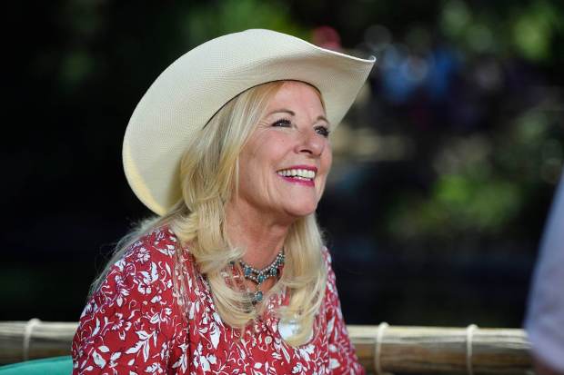 Kim Irvine, art director for Walt Disney Imagineering, answers questions about the new design of Rivers of America as it goes near the new Star Wars land named Galaxy's Edge in Anaheim, California, on Friday, July 28, 2017. (Photo by Jeff Gritchen, Orange County Register/SCNG)