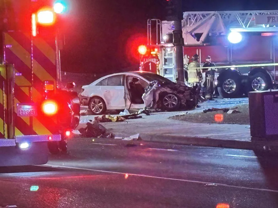 Authorities responded to a crash near the Fresno airport on Friday, April 10, 2026.
