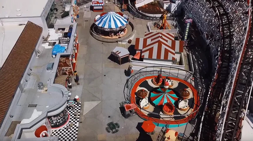 Belmont Park in Mission Beach in San Diego during the COVID-19 pandemic. (Drone 5)