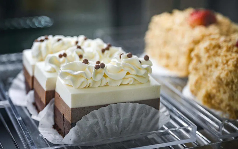 Various treats and baked goods are displayed in the cabinet Lodéi Bakery & Cafe, an Armenian family-owned bakery on the northeast corner of Palm and Bullard avenues.