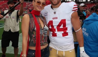 The wife of San Francisco 49ers star Kyle Juszczyk has exposed his bizarre offseason habits