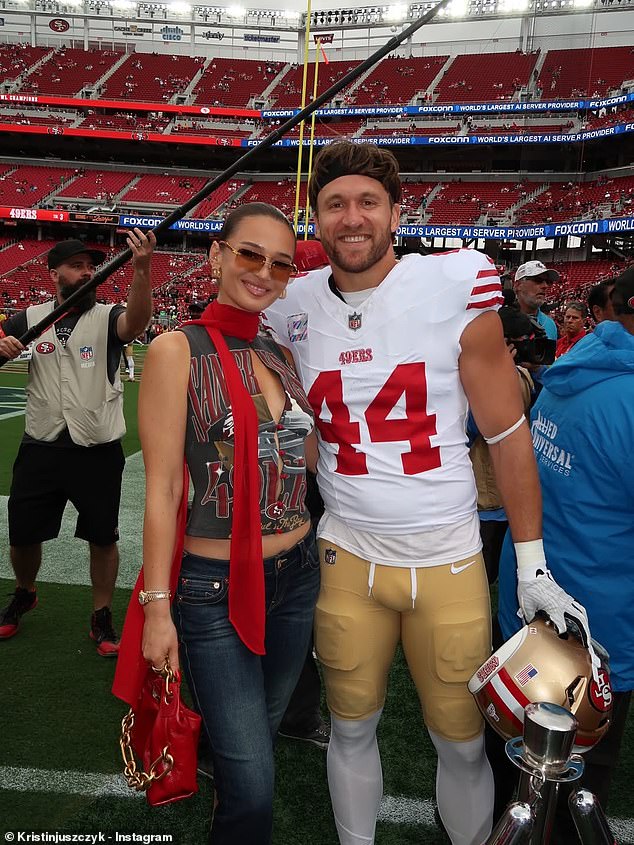 The wife of San Francisco 49ers star Kyle Juszczyk has exposed his bizarre offseason habits