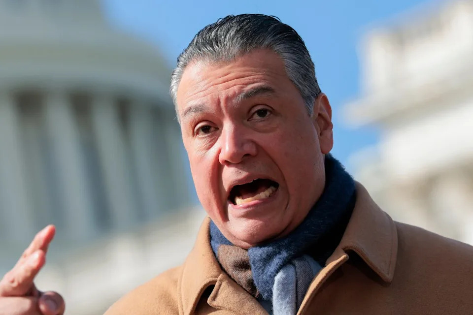 Senator Alex Padilla speaking out against the SAVE America Act. Getty Images