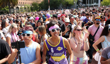 A large crowd attends Dirtybird: Back to Baysics daytime rave at Embarcadero Plaza In San Francisco on July 21, 2024. Another major free electronic music concert will take place on San Francisco’s waterfront, celebrating Om Records’ 30th anniversary, is scheduled for May 9, 2026.