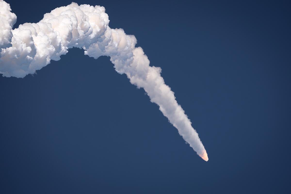 NASA's Artemis II moon rocket lifts off from the Kennedy Space Center on Wednesday in Cape Canaveral, Fla.