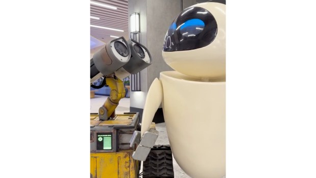 Wall-E and Eve meet-and-greet characters will pose for photos with Disneyland visitors at the Pixar Place Hotel. (Courtesy of the official Disneyland Instagram account)