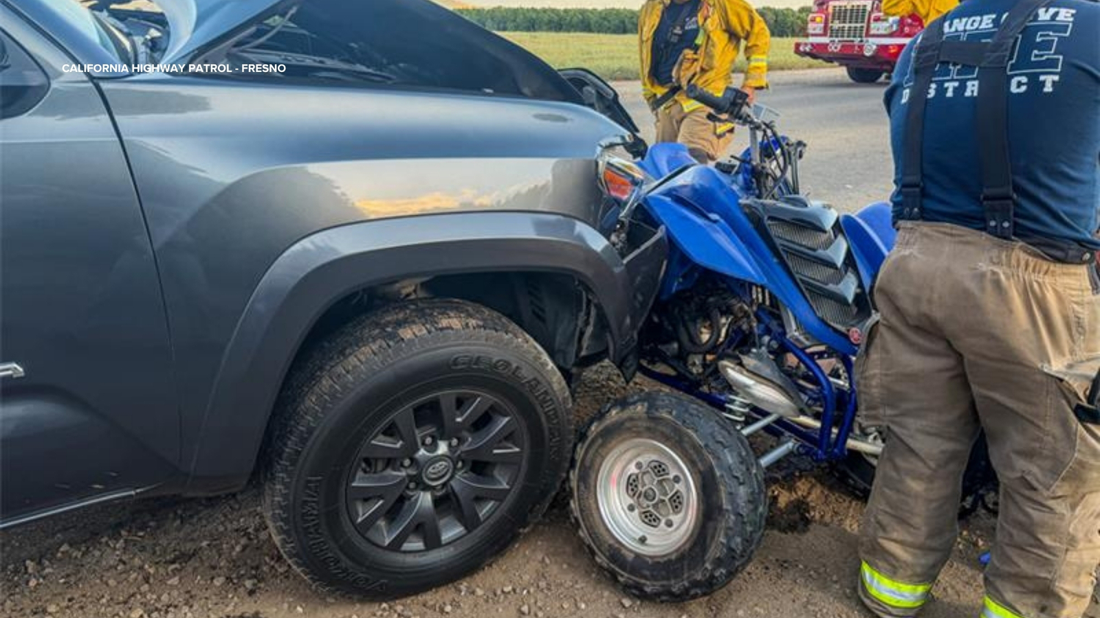 Man arrested for DUI after hitting a quad rider with truck in Fresno County, CHP says