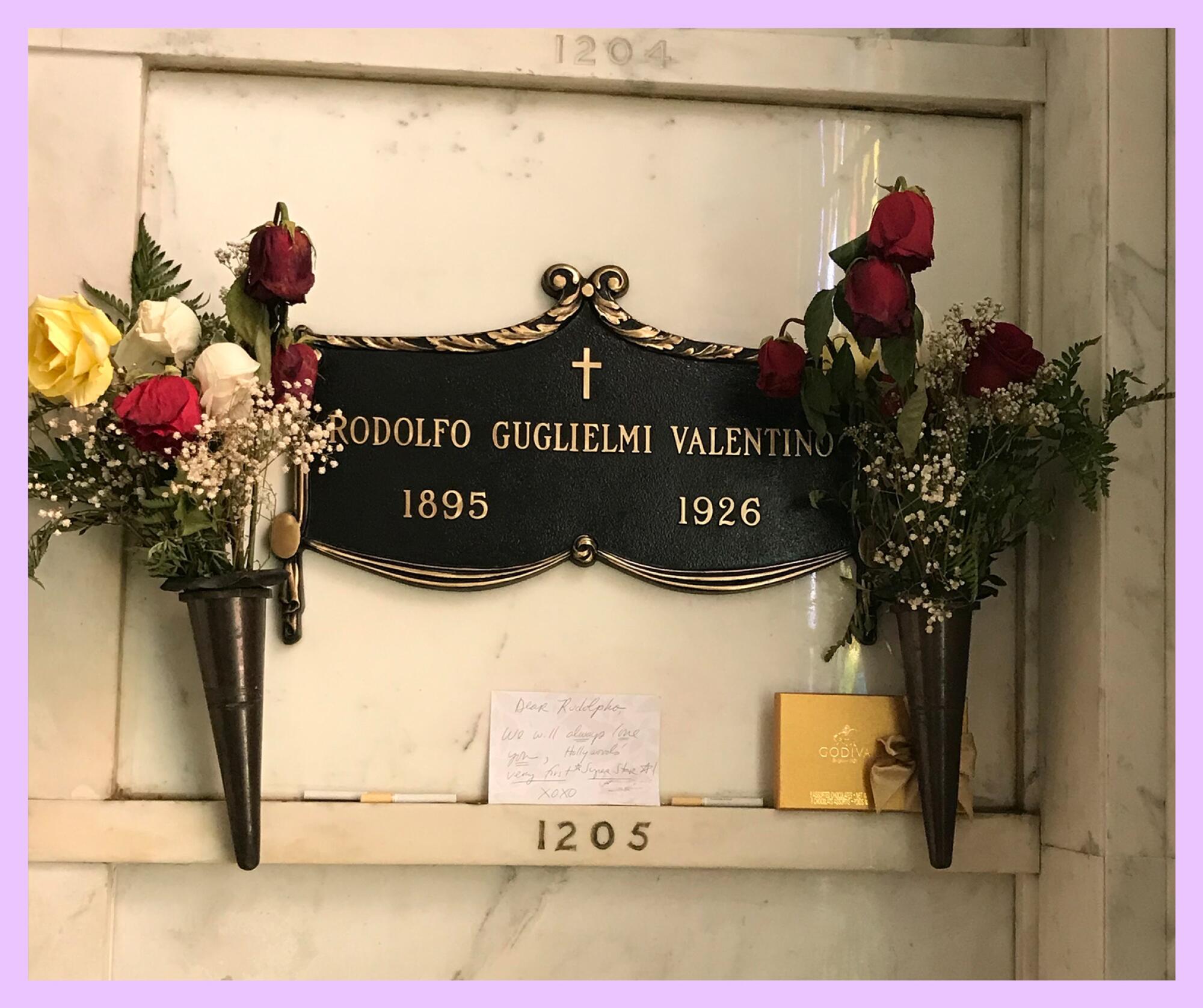 Rudolph Valentino's burial at the Hollywood Forever Cemetery.