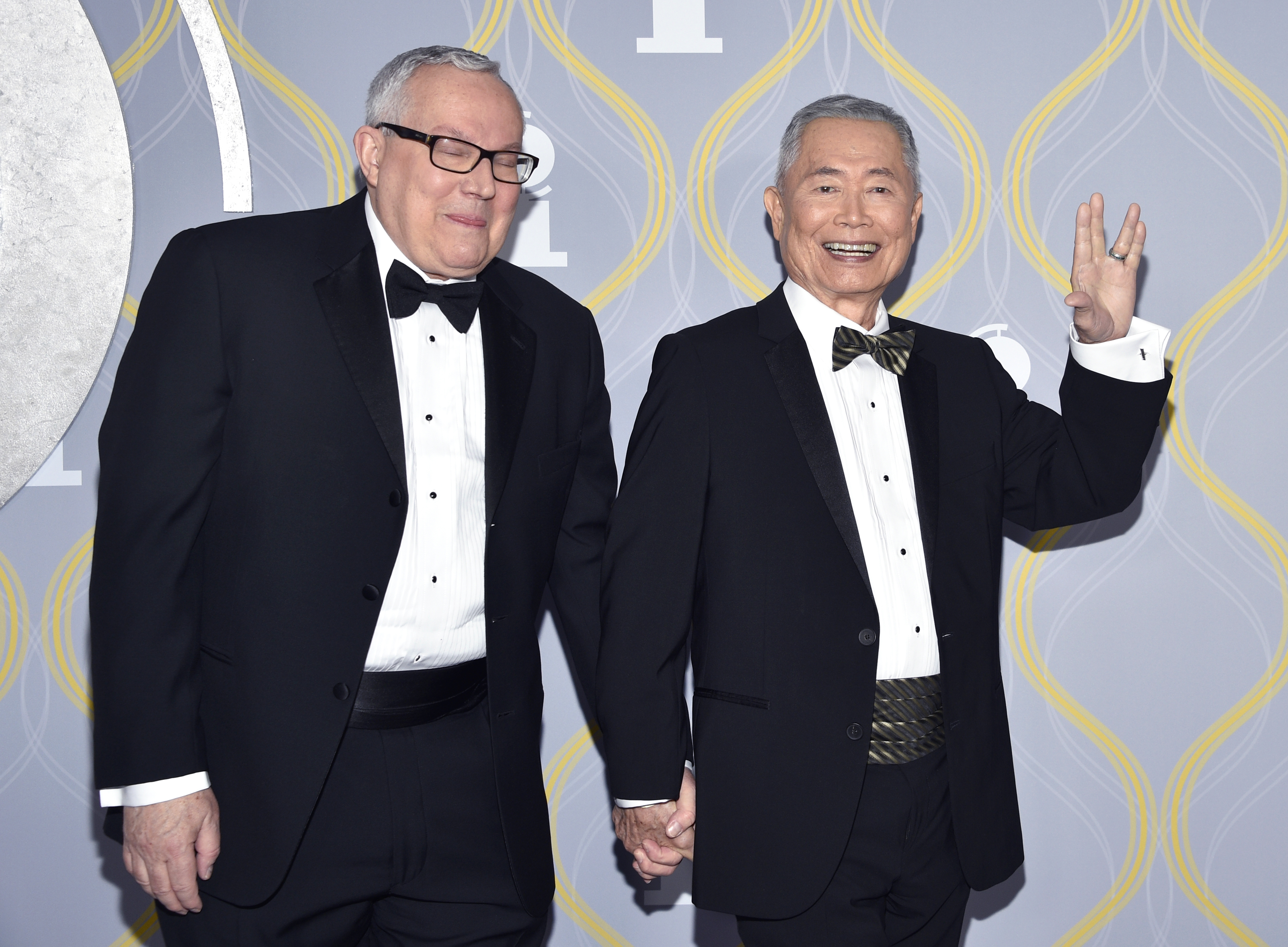George Takei, right, and Brad Takei arrive at the 75th...