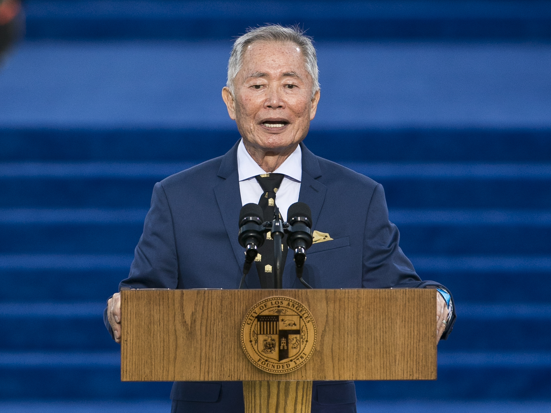 Los Angeles Boyle Heights native actor George Takei introduces Los...