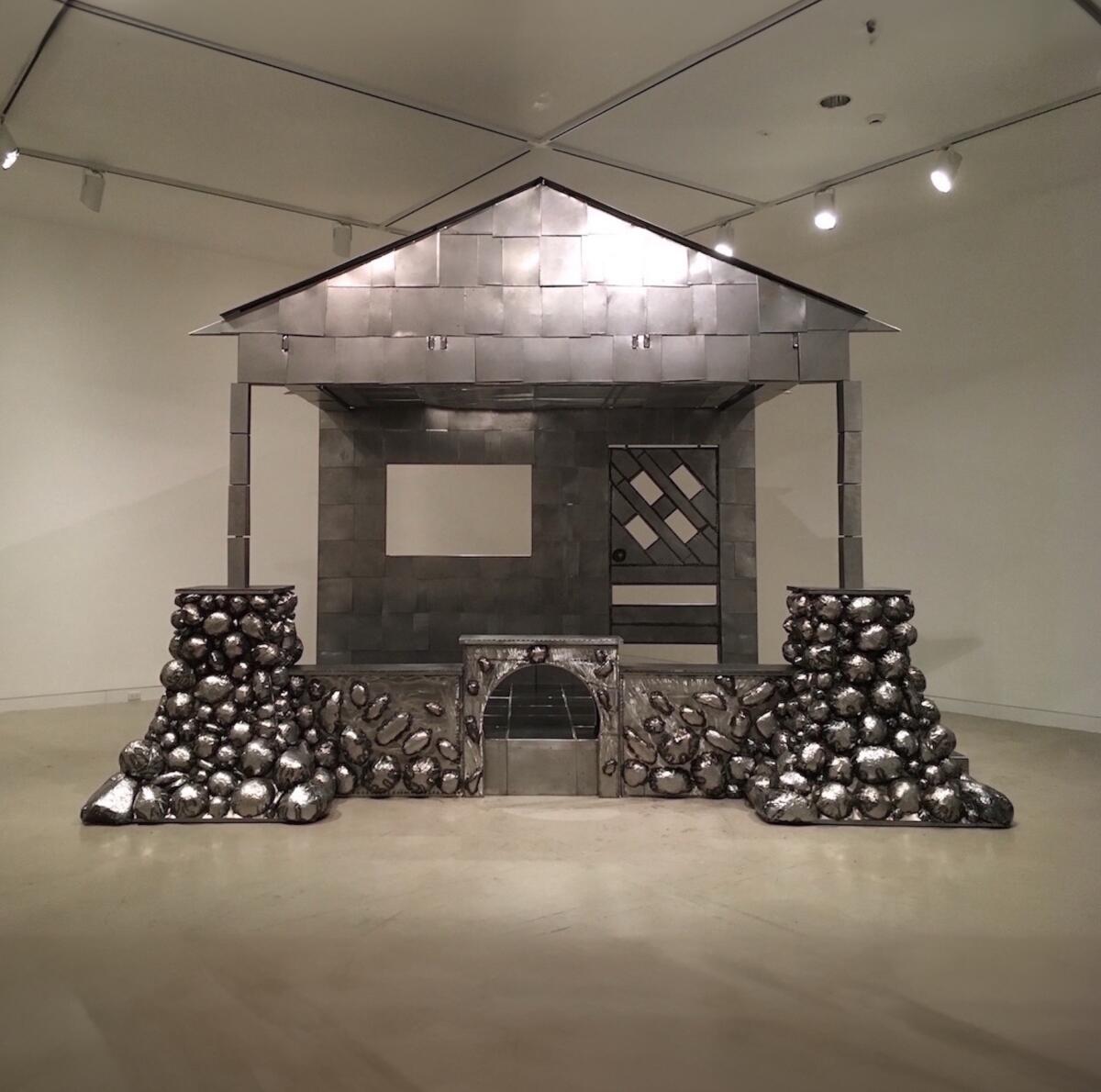 Beatriz Cortez, "The Lakota Porch: A Time Traveler," 2017, Steel. Featured in the exhibition "Heavy Metal."