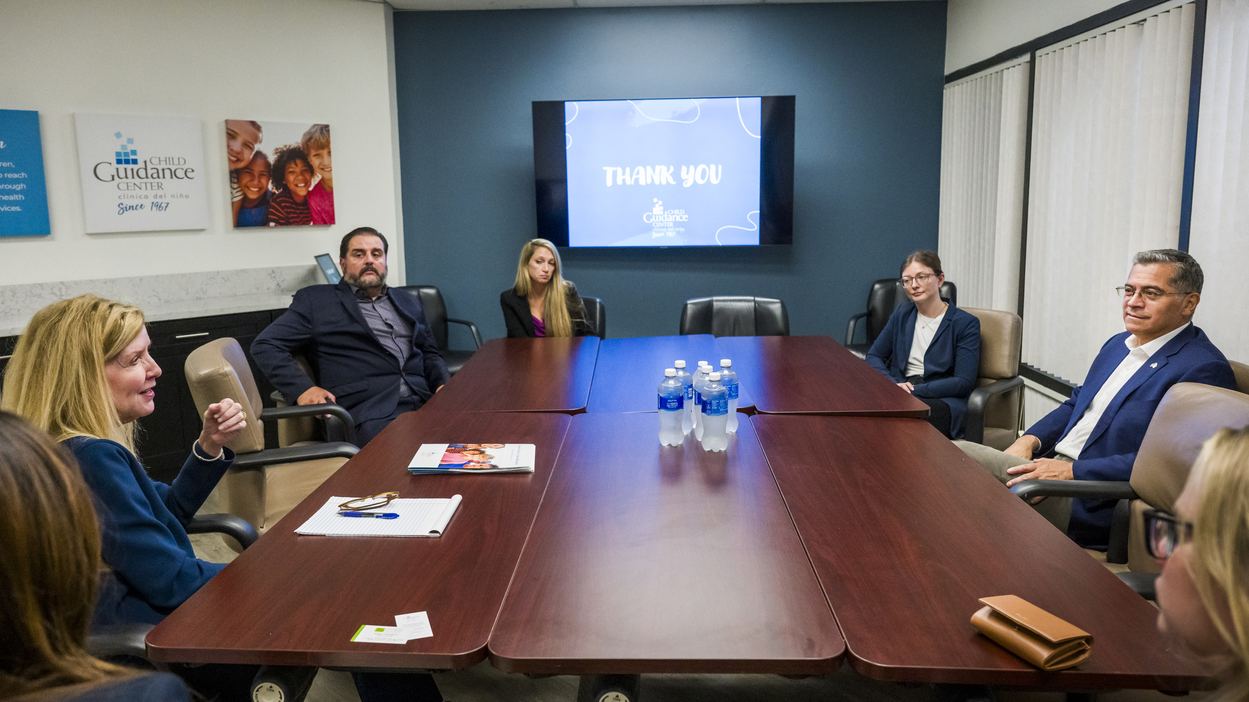 Former Health and Human Services Secretary Xavier Becerra, right, a...