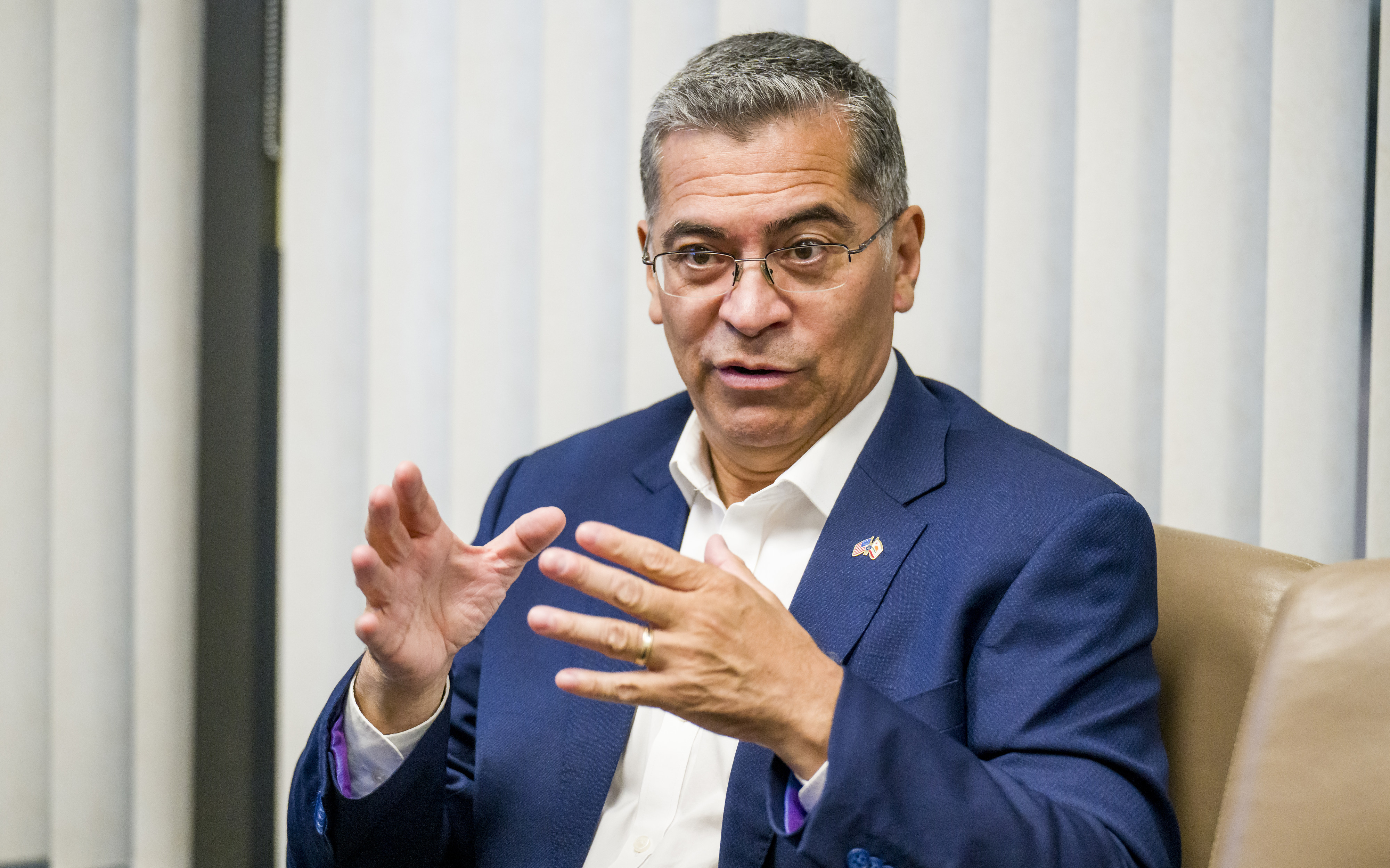 Former Health and Human Services Secretary Xavier Becerra, a Democratic...