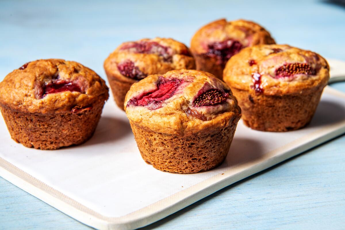 Vegan Strawberry Muffins at the L.A. Times Kitchen.