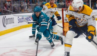 San Jose Sharks storm back, but lose big game to Nashville Predators