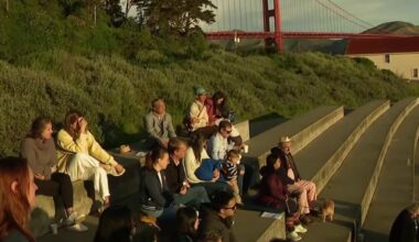 Easter service in San Francisco begins with glorious sunrise