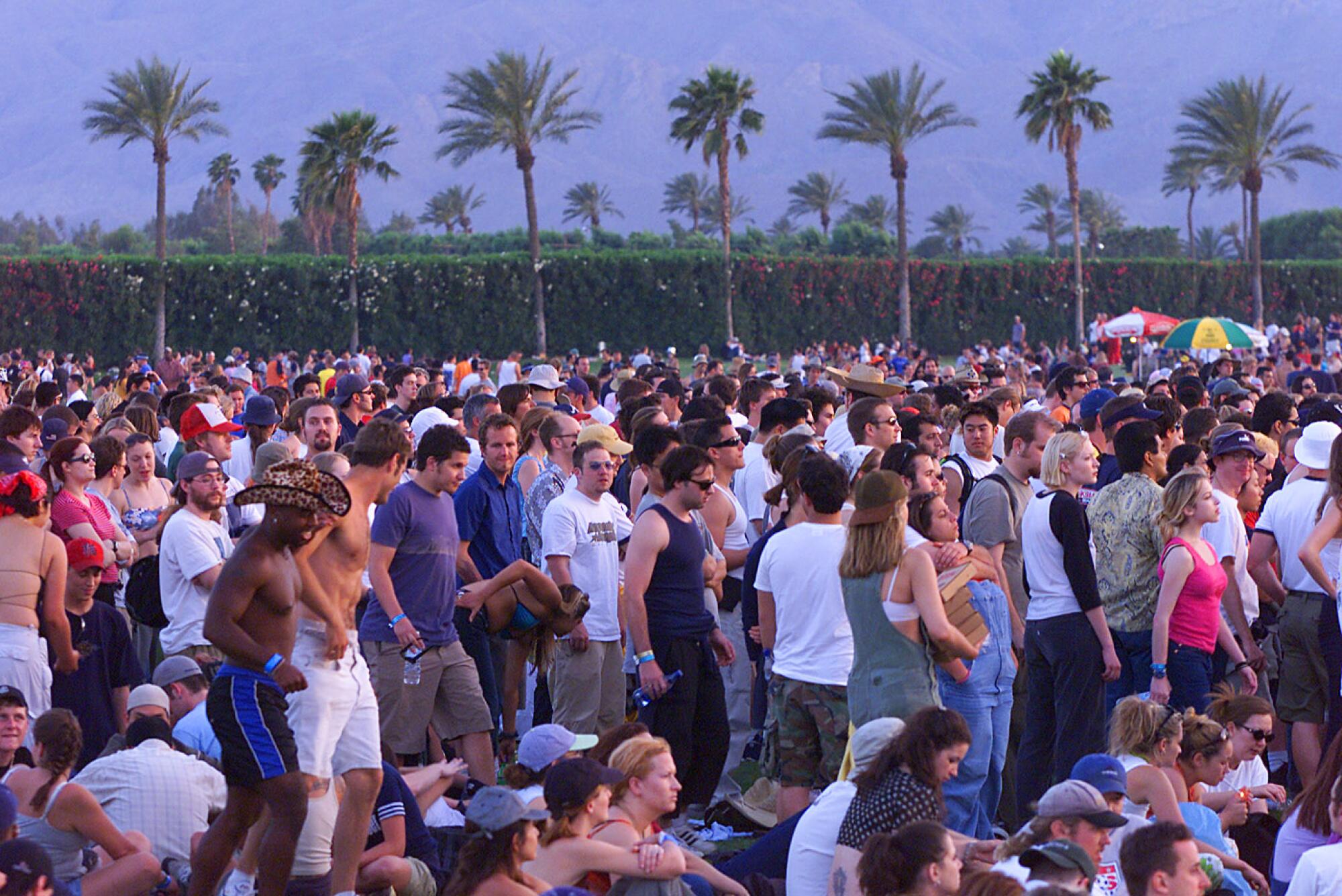 Thousands of fans on the field at Coachella