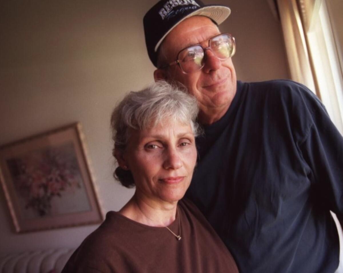 Former Reseda football coach Joel Schaeffer with his wife before his death in 2013.