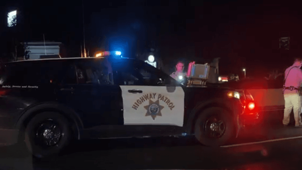 At least four vehicles were involved in a crash that caused standstill traffic for southbound lanes of Highway 99 in the Delano area on Saturday night. This is a photo of CHP investigating the incident on Saturday night. PHOTO: KBAK/KBFX{p}{/p}