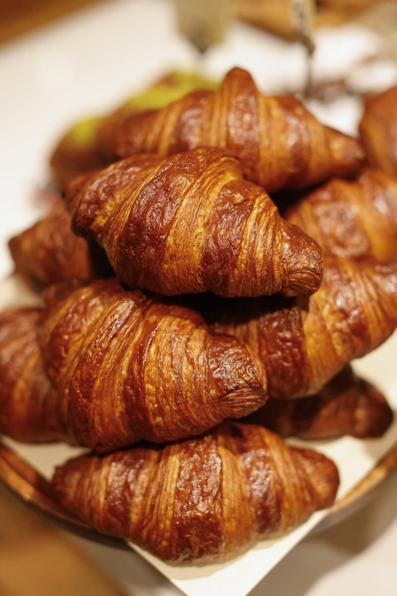 Croissants on display at Friends & Family in Los Angeles.