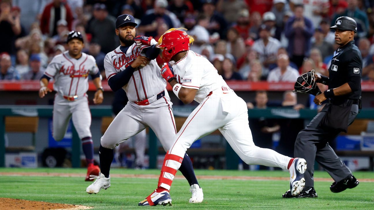 Braves' Lopez, Angels' Soler each suspended 7 games for brawl